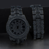 Oyster Crystal Stones Watch Set